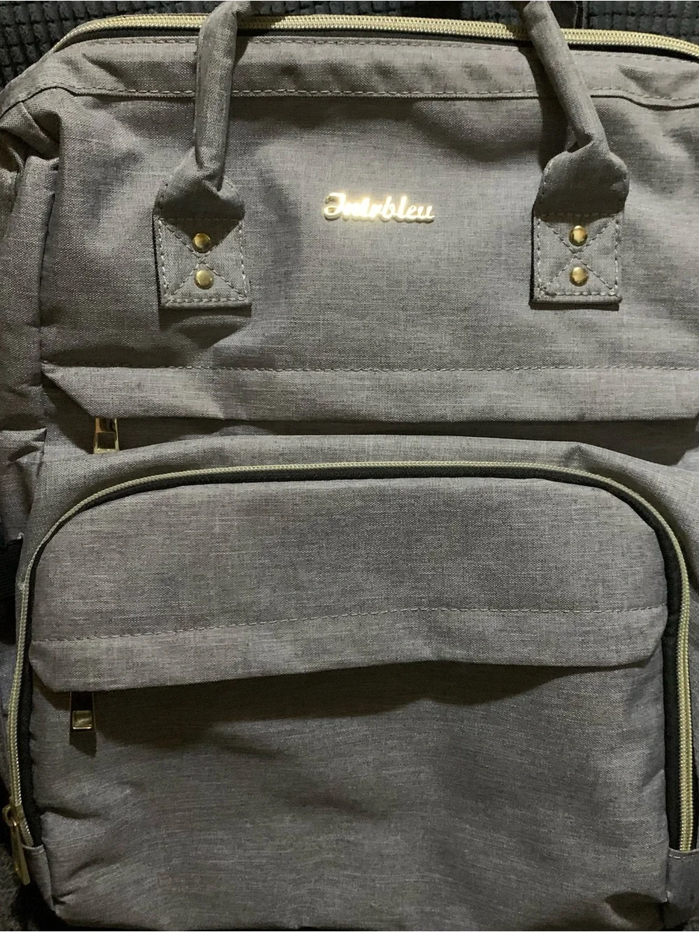 Gray Intrbleu Laptop Backpack For Women